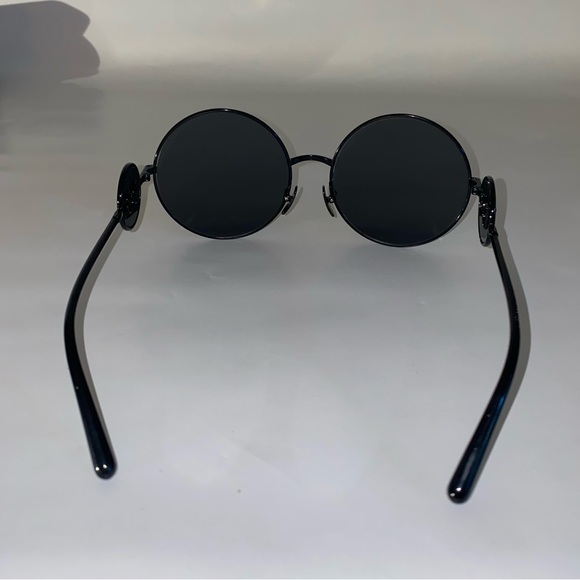 DOLCE & GABBANA Round Metal Sunglasses with DG Detail Brilliant Black NIB - Picture 9 of 13